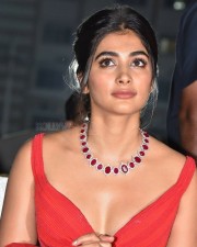 Actress Pooja Hegde Hot Cleavage At Maharshi Success Meet Photos