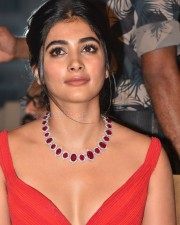 Actress Pooja Hegde Hot Cleavage At Maharshi Success Meet Photos