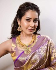 Actress Raashi Khanna in a Lilac Engagement Saree Photos 01 Actress Raashi Khanna in a Lilac Engagement Saree Photos 01