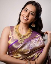 Actress Raashi Khanna in a Lilac Engagement Saree Photos 04 Actress Raashi Khanna in a Lilac Engagement Saree Photos 04