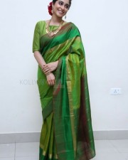Actress Regina Green Saree Photos