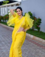 Actress Sadha in Yellow Dress Pictures 02