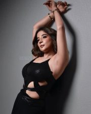 Actress Sakshi Agarwal in a Black Cutout Mini Dress Photos 03