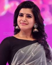 Actress Samantha Ruth Prabhu in a Transparent Saree Black Blouse Picture 01
