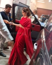 Actress Samantha in a Red Saree at Khushi Event Photos 01