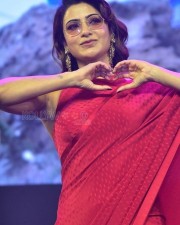 Actress Samantha in a Red Saree at Khushi Event Photos 02