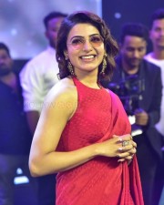 Actress Samantha in a Red Saree at Khushi Event Photos 04