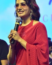 Actress Samantha in a Red Saree at Khushi Event Photos 05