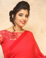 Actress Shyamala Red Saree Pictures