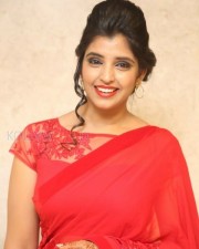 Actress Shyamala Red Saree Pictures