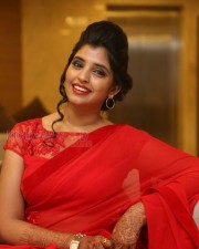 Actress Shyamala Red Saree Pictures