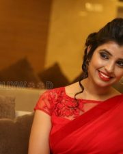 Actress Shyamala Red Saree Pictures
