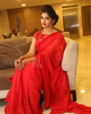 Actress Shyamala Red Saree Pictures