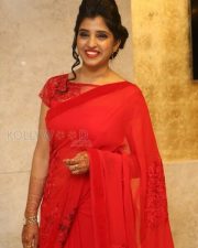 Actress Shyamala Red Saree Pictures