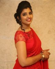 Actress Shyamala Red Saree Pictures