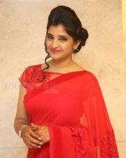 Actress Shyamala Red Saree Pictures