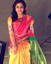 Actress Sri Divya Traditional Saree Photos