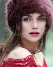 Aditi Rao Hydari in a Red Dress Fur Hat Photo 01