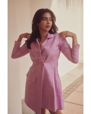 Aishwarya Lekshmi in a Lavender Blazer Dress Pictures 01