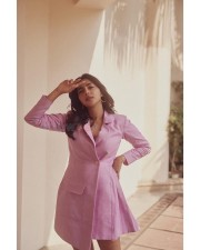 Aishwarya Lekshmi in a Lavender Blazer Dress Pictures 02