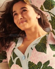 Alia Bhatt in a Floral Cardigan Set Photos 01