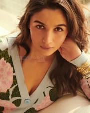 Alia Bhatt in a Floral Cardigan Set Photos 03