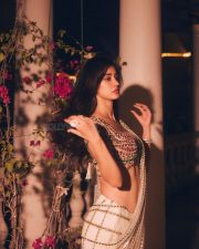 Alluring Actress Disha Patani in a Cream Saree Editorial Photos 01