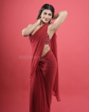 Alluring Actress Yashika Aannand in a Red Sheer Saree with Sequin Blouse Photos 02 1 Alluring Actress Yashika Aannand in a Red Sheer Saree with Sequin Blouse Photos 02 1