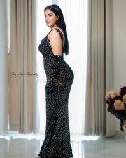 Alluring Honey Rose in a Black Thigh Slit Body Hugging Dress Pictures 02 Alluring Honey Rose in a Black Thigh Slit Body Hugging Dress Pictures 02
