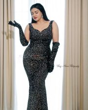 Alluring Honey Rose in a Black Thigh Slit Body Hugging Dress Pictures 05 Alluring Honey Rose in a Black Thigh Slit Body Hugging Dress Pictures 05