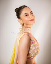 Alluring Rakul Preet Singh in a Blush Pink Yellow Embroidered Lehenga Photos 03