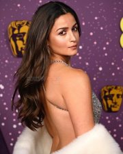 Alpha Actress Alia Bhatt in a Custom Gucci Silver Sequinned Halter Neck Backless Gown Photos 01