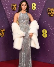 Alpha Actress Alia Bhatt in a Custom Gucci Silver Sequinned Halter Neck Backless Gown Photos 02