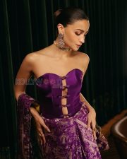 Alpha Actress Alia Bhatt in a Purple strapless corset lehenga Photos 01
