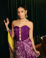 Alpha Actress Alia Bhatt in a Purple strapless corset lehenga Photos 02