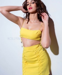 Ananya Panday in Yellow Leather Dress Photoshoot Stills 01