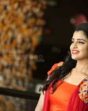 Anchor Shyamala Red Dress Photoshoot Stills