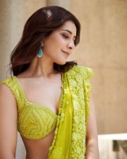 Aranmanai 4 Heroine Raashi Khanna Sexy in a Green Saree Photos 01