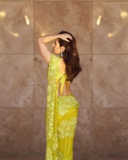 Aranmanai 4 Heroine Raashi Khanna Sexy in a Green Saree Photos 03