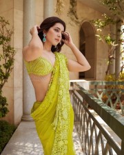 Aranmanai 4 Heroine Raashi Khanna Sexy in a Green Saree Photos 04