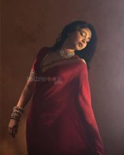 Attractive Aishwarya Lekshmi in a Red Kanchipuram Silk Saree with Matching Blouse Pictures 04