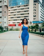 Attractive Anu Emmanuel in a Blue Dress Photoshoot Stills 06