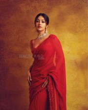 Attractive Anu Emmanuel in a Red Saree Pictures 01