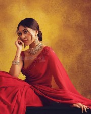 Attractive Anu Emmanuel in a Red Saree Pictures 03