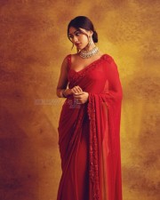 Attractive Anu Emmanuel in a Red Saree Pictures 04
