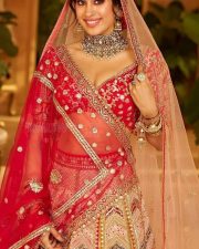Attractive Janhvi Kapoor in a Traditional Radiant Red and Mustard Bridal Art Silk Lehenga Pictures 02 Attractive Janhvi Kapoor in a Traditional Radiant Red and Mustard Bridal Art Silk Lehenga Pictures 02