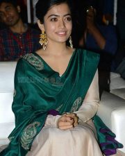 Beaming Actress Rashmika Mandanna in a Green Silk Saree with Cream Embroidered Blouse Photos 01 Beaming Actress Rashmika Mandanna in a Green Silk Saree with Cream Embroidered Blouse Photos 01