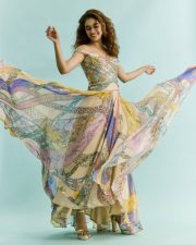 Beautiful Actress Keerthy Suresh in a Chic Bohemian Off Shoulder Corseted Bodice and Skirt Photos 04