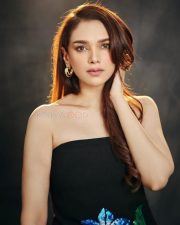 Beautiful Aditi Rao Hydari in a Black Off Shoulder Co Ord Dress Pictures 03