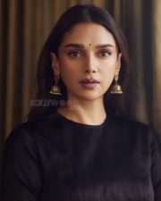 Beautiful Aditi Rao Hydari in a Black Silk Kurta and Sharara Pictures 03